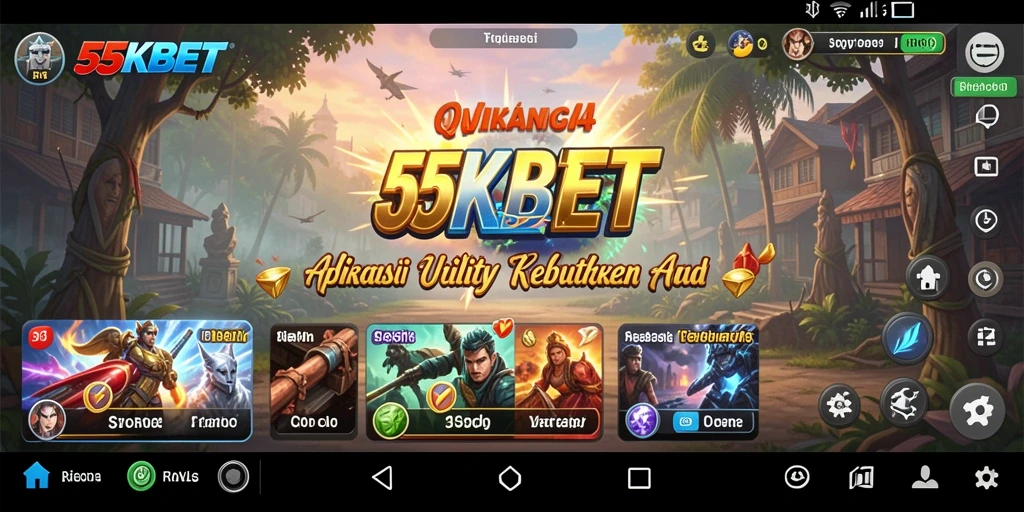 Tampilan utama 55KBET yang modern dan interaktif.