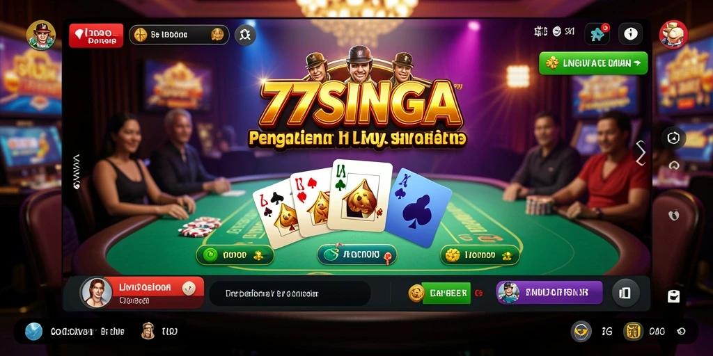 Screenshot utama menunjukkan dealer profesional dan permainan Live Casino yang mendebarkan.