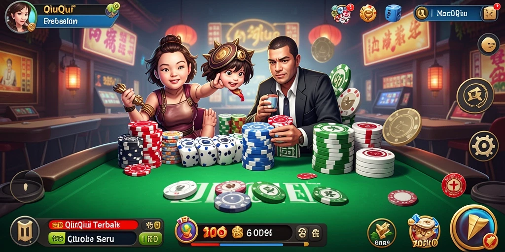 Tangkapan layar menunjukkan gameplay seru QiuQiu di ADI99.