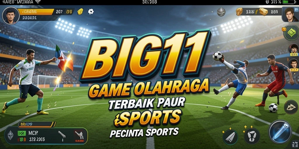 Screenshot utama BIG11 menampilkan aksi seru permainan olahraga.