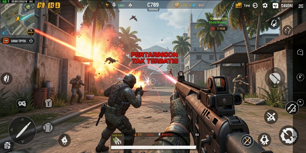 Tampilan utama gameplay C789 yang menegangkan dan seru.