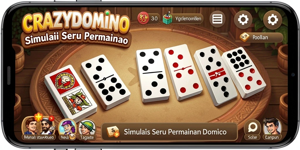 Gameplay seru <strong>CRAZYDOMINO</strong> memperlihatkan interaksi pemain dalam strategi domino.