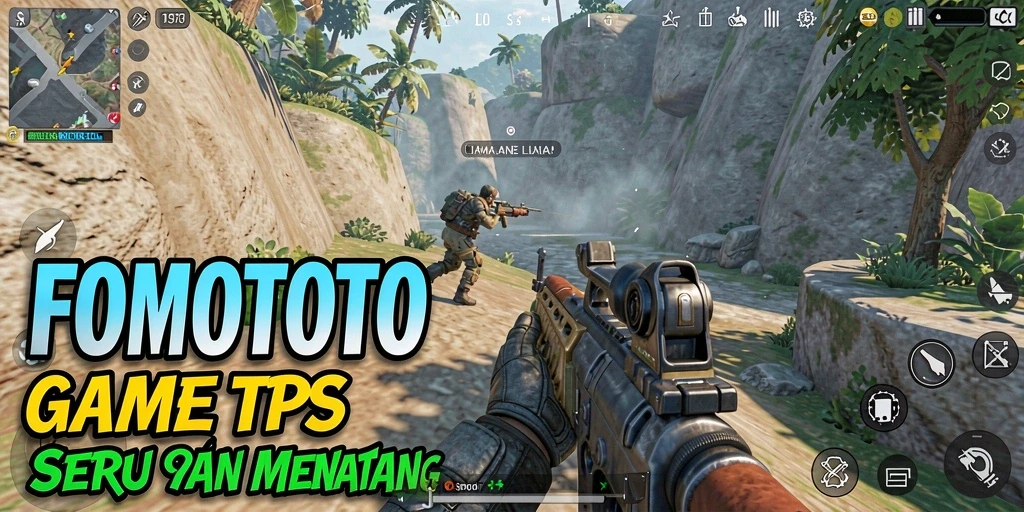 Screenshot FOMOTOTO menampilkan aksi seru dalam pertempuran TPS.