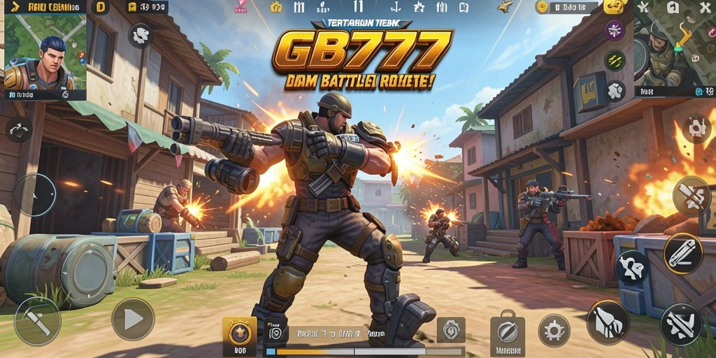 Screenshot gameplay GB777 menampilkan aksi seru dalam pertarungan Battle Royale.