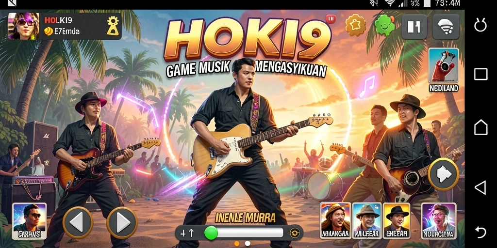 Tampilan menarik dari gameplay HOKI9 yang penuh musik.