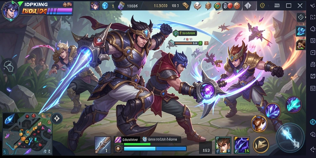 Tampilan gameplay seru dalam pertempuran MOBA IDPKING.