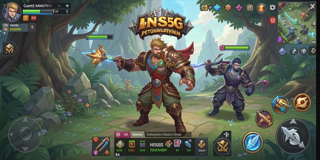 Screenshot INS55 menampilkan aksi mendebarkan dalam pertempuran MMORPG.