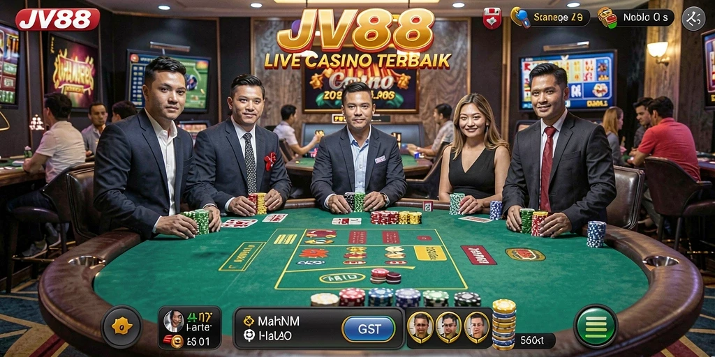 Tampilan gameplay seru di aplikasi JV88 Live Casino.