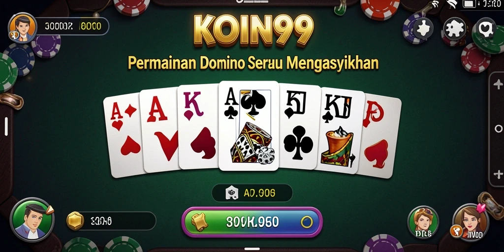 Tampilan gameplay seru dari KOIN99 dengan domino klasik.