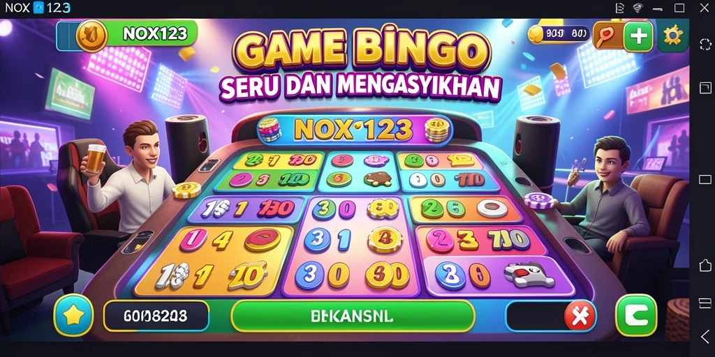 Screenshot NOX123 menampilkan keseruan permainan Bingo.