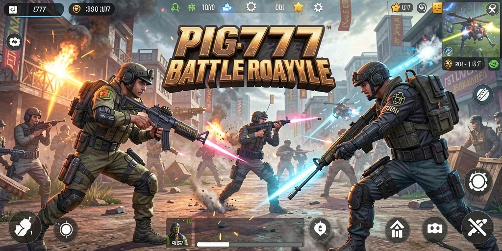 Gameplay mendebarkan dalam pertarungan Battle Royale yang intens.