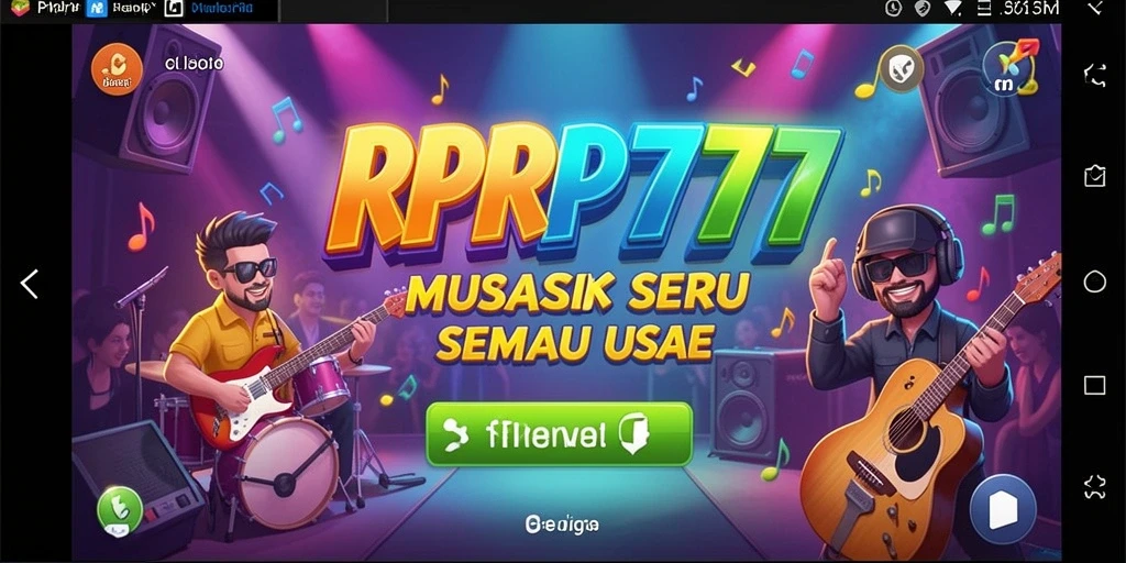 Tampilan menarik dari gameplay RPRP777 yang penuh musik.