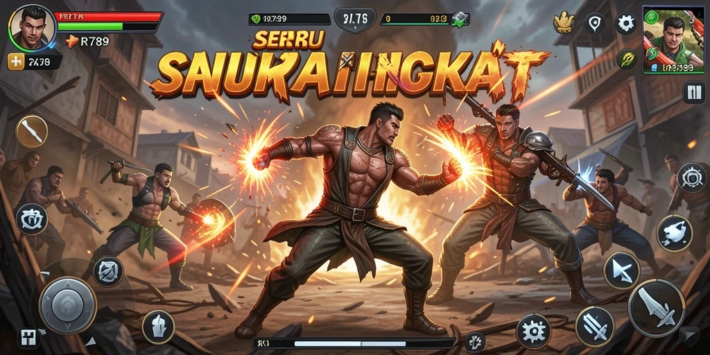 Screenshot utama menampilkan pertarungan intens dalam game Fighting RR789.